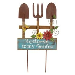 Welcome Garden Tools Wood & Metal Yard Stake, 24"