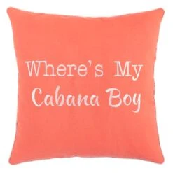 Where's My Cabana Boy Cayenne Pink Outdoor Throw Pillow, 18"