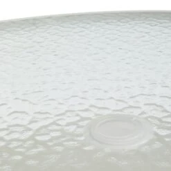 White Steel Round Table, 42" -Patio Furniture Shop white steel round table 42 2