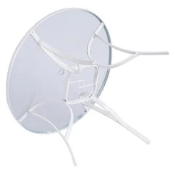White Steel Round Table, 42" -Patio Furniture Shop white steel round table 42 4