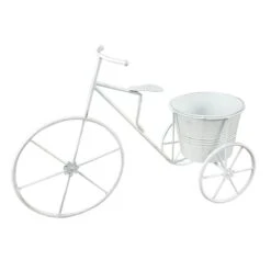 White Tricycle Plant Stand, 22.8"