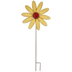 Yellow Flower Garden Stake, 36"